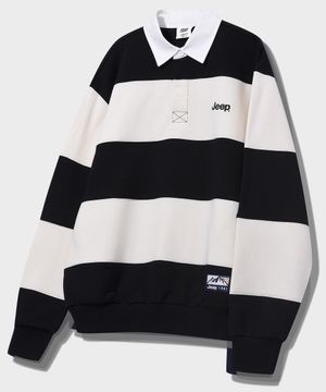 레트로 마운틴 1941 스트라이프 카라 맨투맨 (JR5TSU825BK)