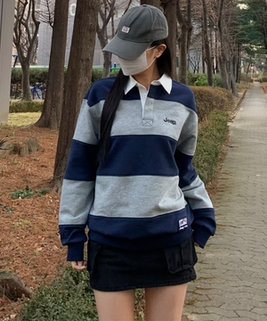 레트로 마운틴 1941 스트라이프 카라 맨투맨 (JR5TSU825NA)