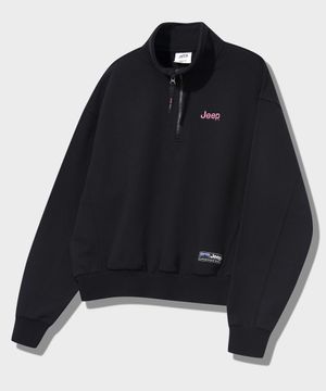 [360g] WOMEN M-Logo 하프집업 맨투맨 (JQ5TSF838BK)