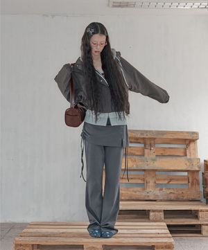 [카인다쿨] 레이어드 세미부츠컷 팬츠_MIWTCF956C