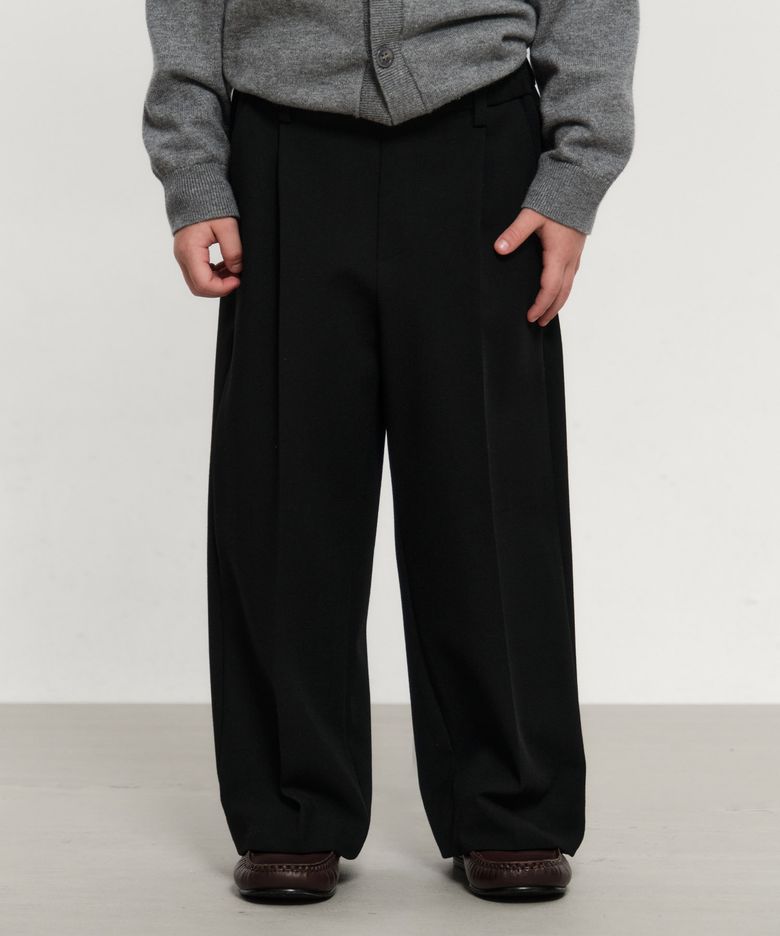 KIDS WIDE PINTUCK SLACKS black