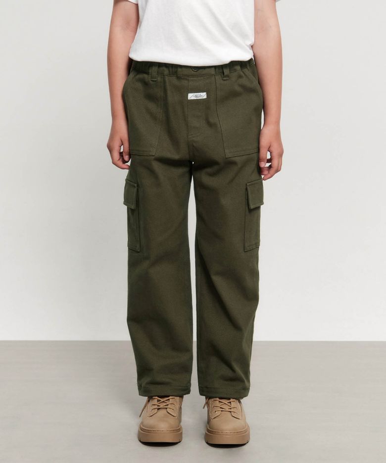 KIDS CARGO COTTON PANTS khaki