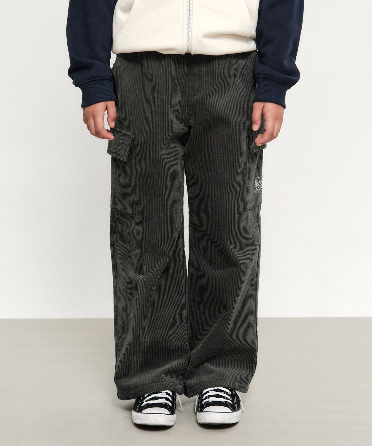 마리떼 키즈(MARITHÉ KIDS) KIDS CORDUROY CARGO PANTS dark gray