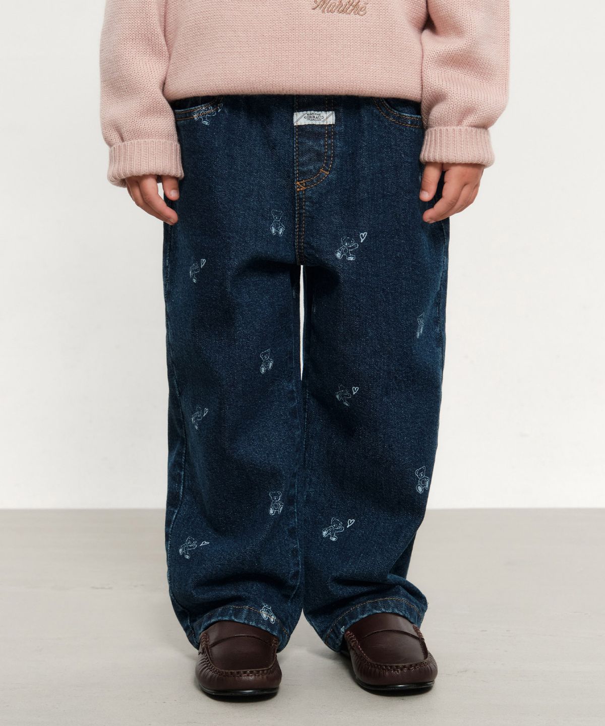 마리떼 키즈(MARITHÉ KIDS) KIDS PRINTED DENIM PANTS dark blue