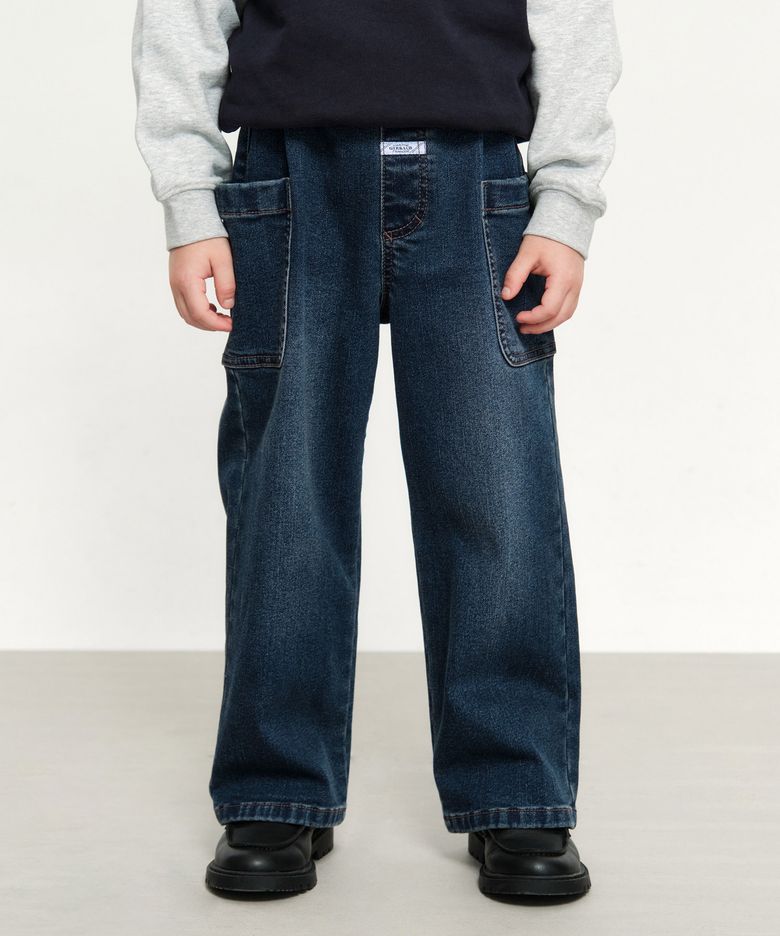 KIDS OUT POCKET DENIM PANTS (BRUSHED) blue
