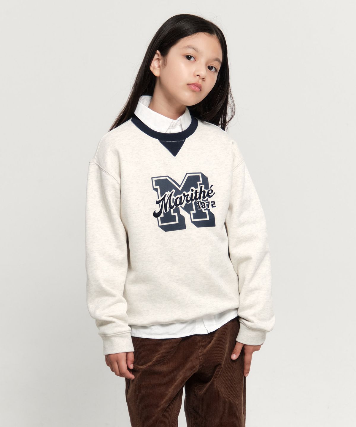 마리떼 키즈(MARITHÉ KIDS) KIDS BOLD LOGO SWEATSHIRT oatmeal