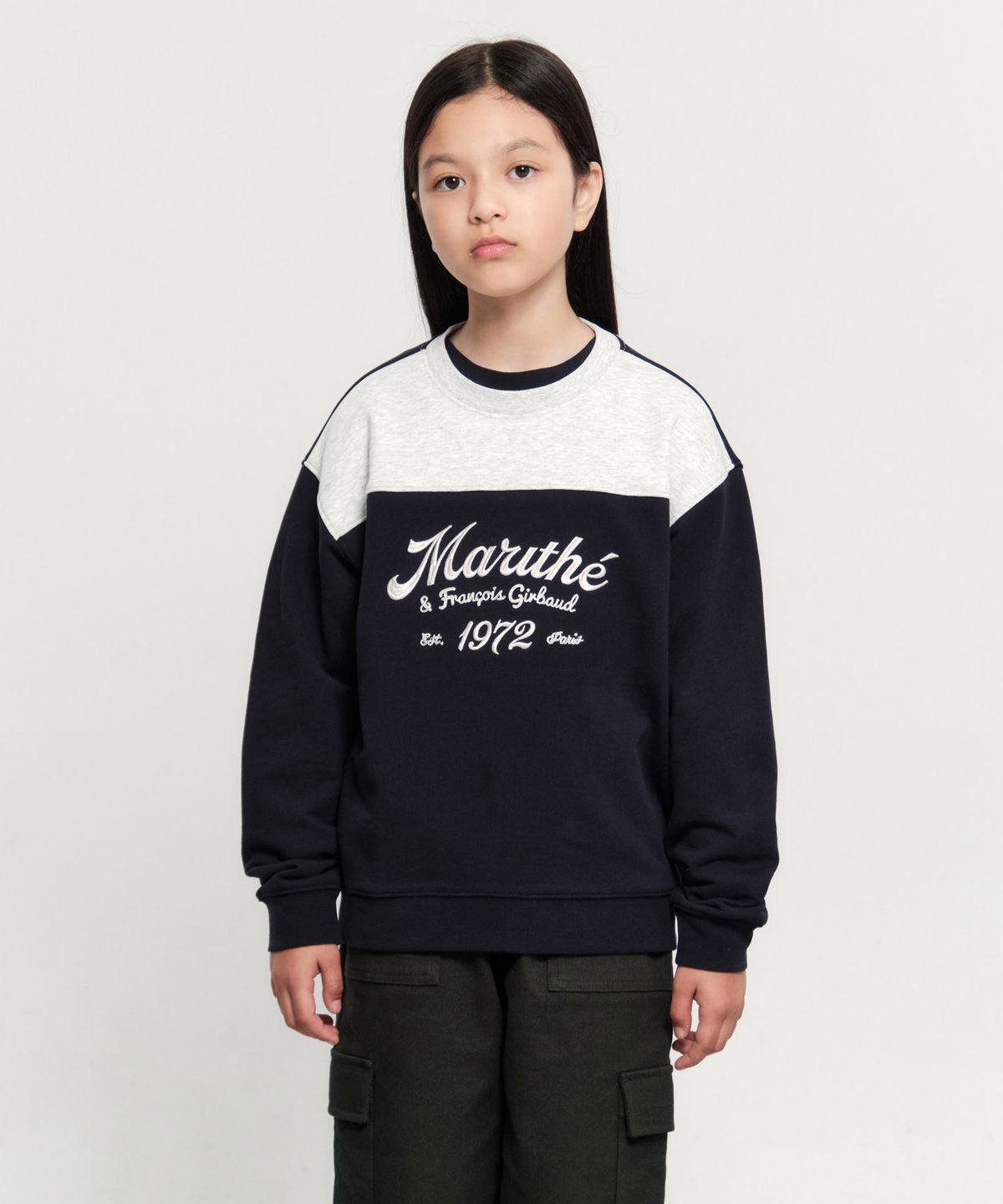 마리떼 키즈(MARITHÉ KIDS) KIDS COLOR BLOCK SWEATSHIRT dark navy