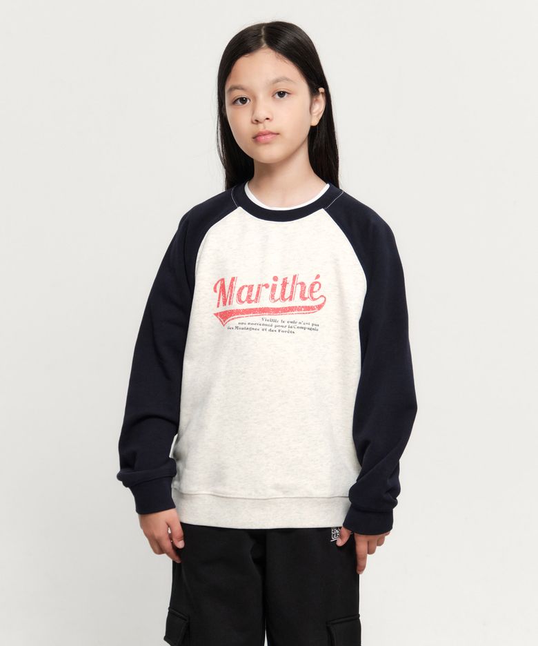 KIDS VINTAGE BASEBALL RAGLAN SWEATSHIRT dark navy