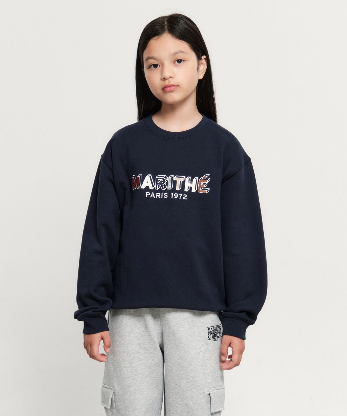마리떼 키즈(MARITHÉ KIDS) KIDS PATCHWORK SWEATSHIRT navy