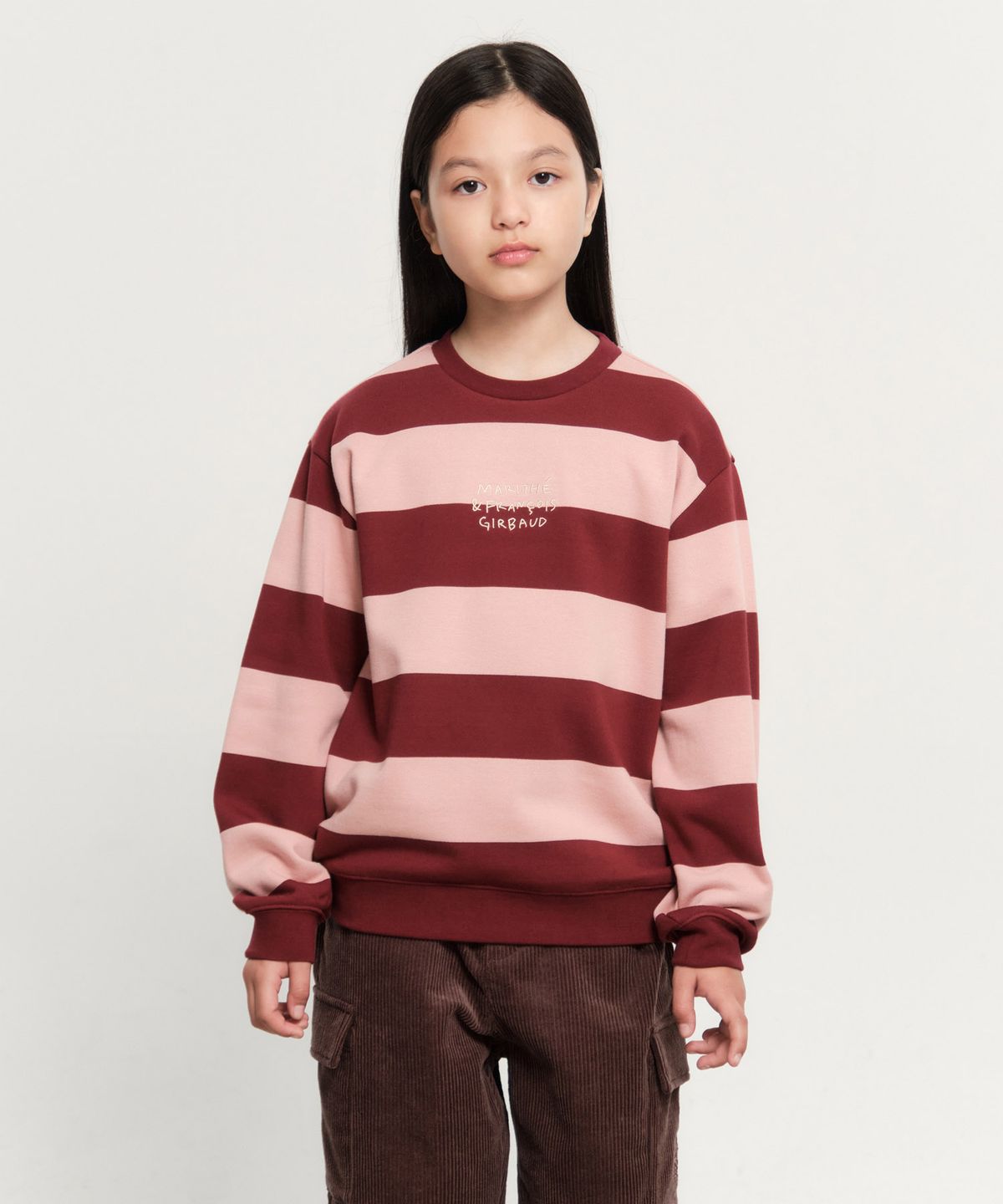 마리떼 키즈(MARITHÉ KIDS) KIDS STRIPE SWEATSHIRT burgundy