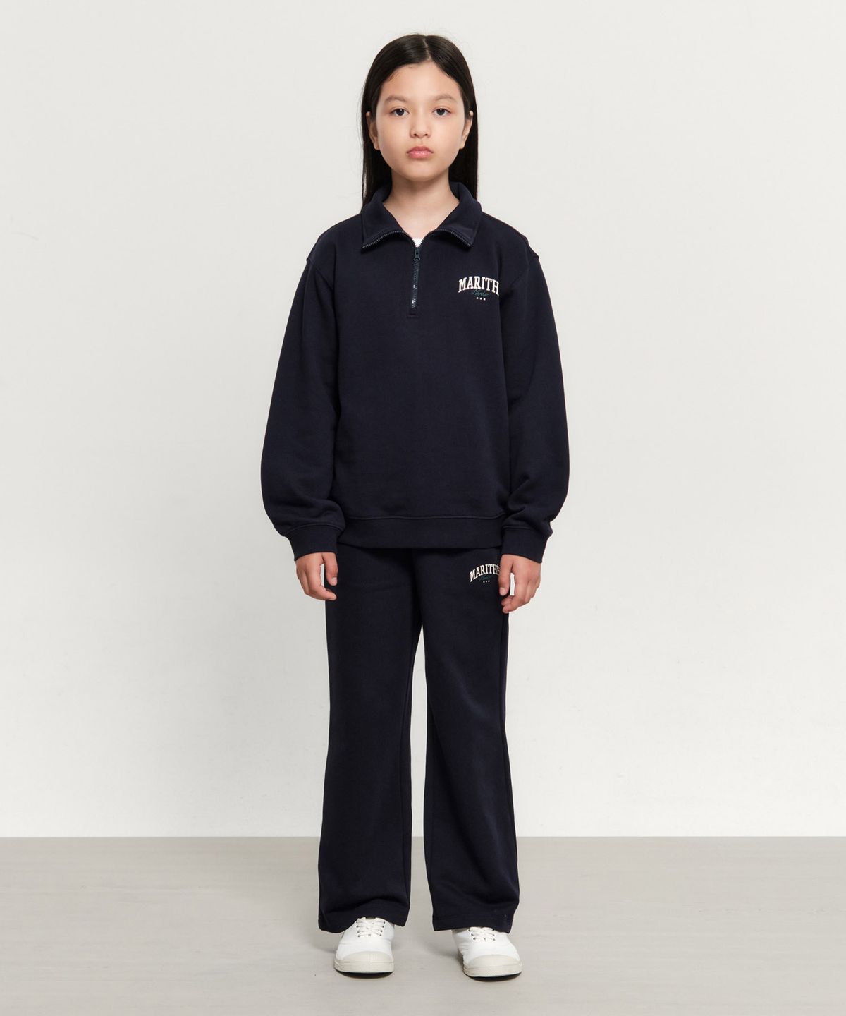 마리떼 키즈(MARITHÉ KIDS) KIDS HALF ZIP-UP SWEAT SET-UP navy