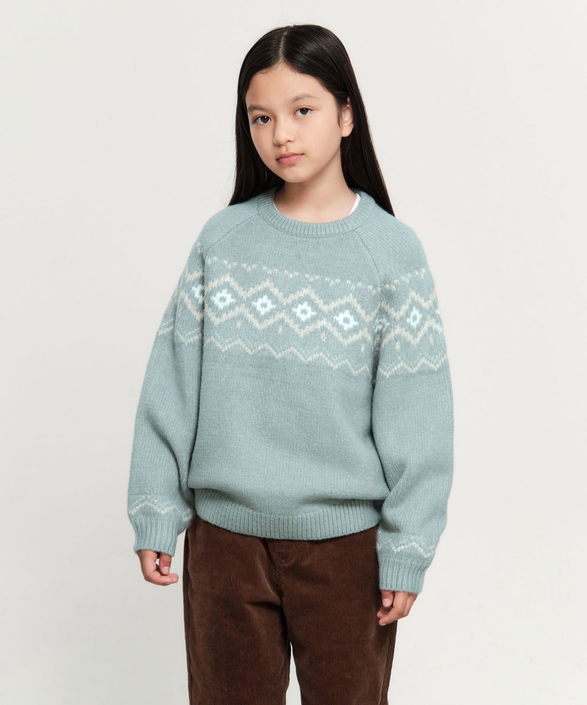 마리떼 키즈(MARITHÉ KIDS) KIDS NORDIC KNIT PULLOVER mint