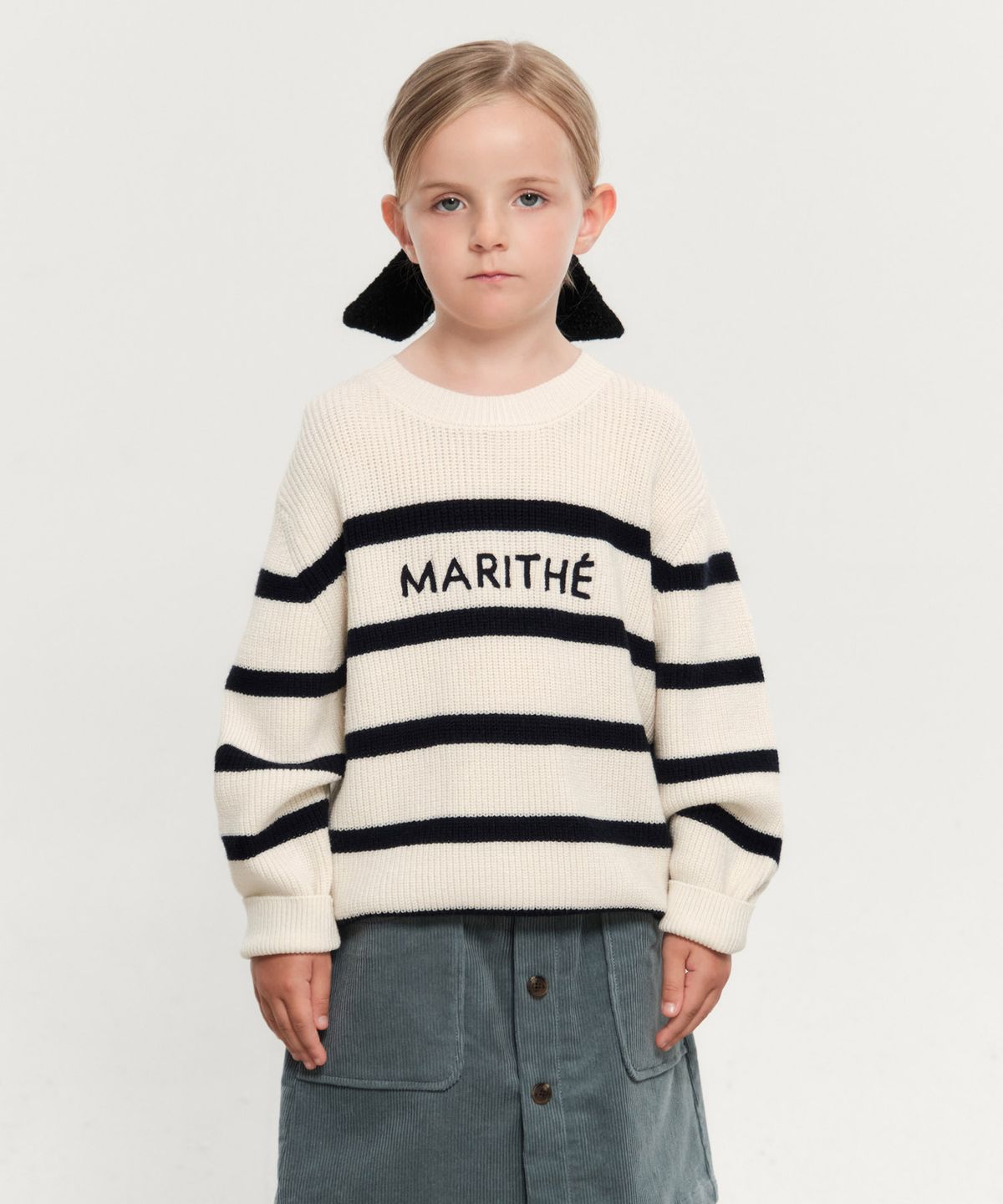 마리떼 키즈(MARITHÉ KIDS) KIDS STRIPE KNIT PULLOVER ivory