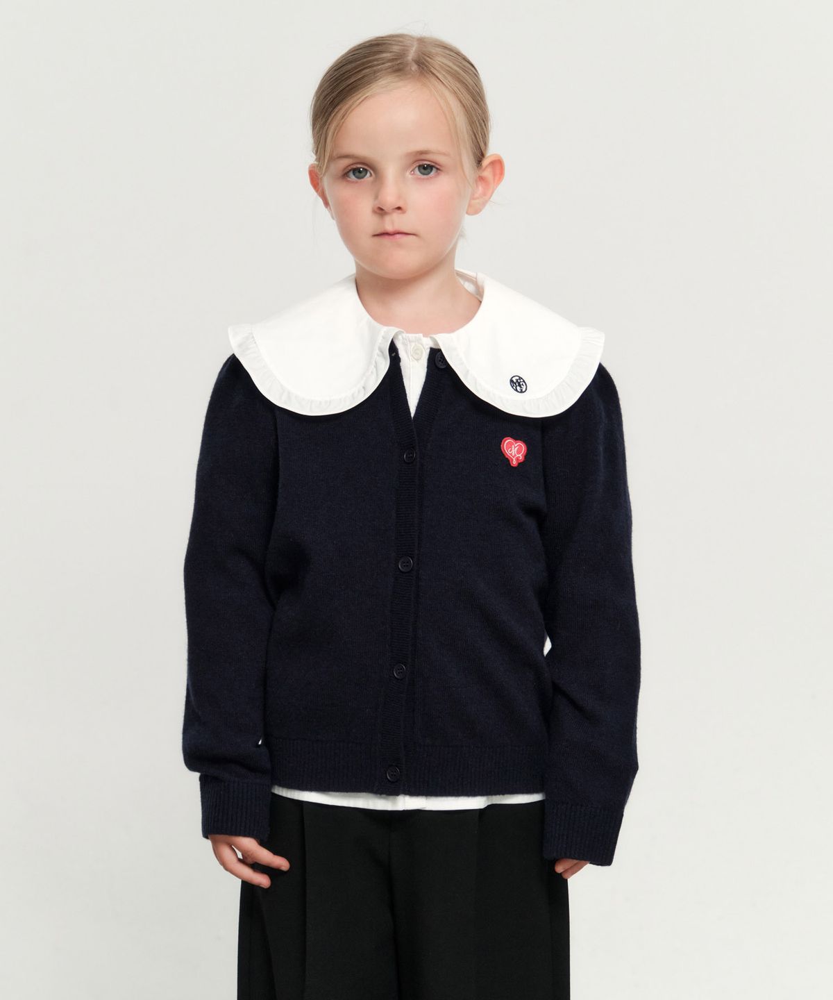 마리떼 키즈(MARITHÉ KIDS) KIDS W SCALLOP NECK CARDIGAN navy