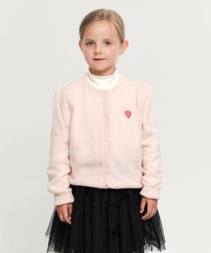 KIDS W SCALLOP NECK CARDIGAN light pink