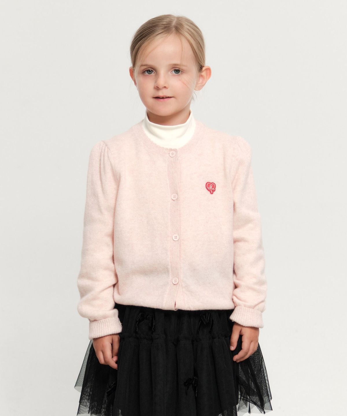 마리떼 키즈(MARITHÉ KIDS) KIDS W SCALLOP NECK CARDIGAN light pink