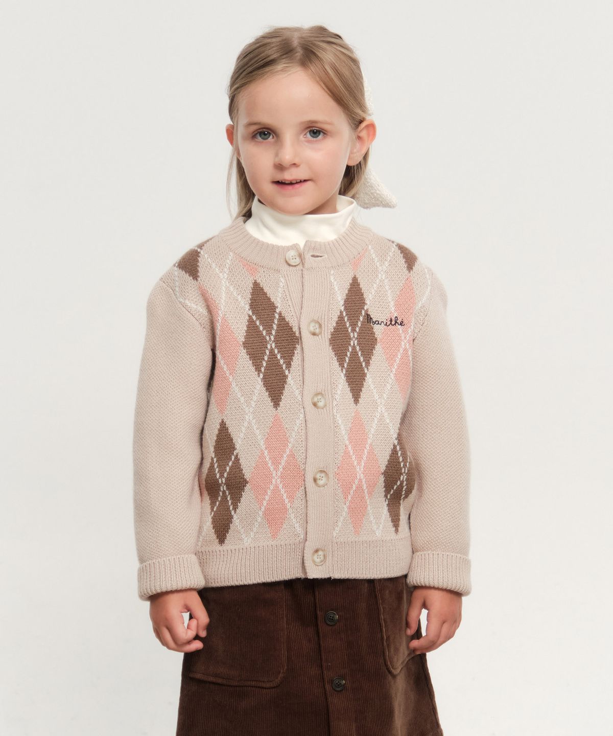 마리떼 키즈(MARITHÉ KIDS) KIDS ARGYLE KNIT CARDIGAN beige