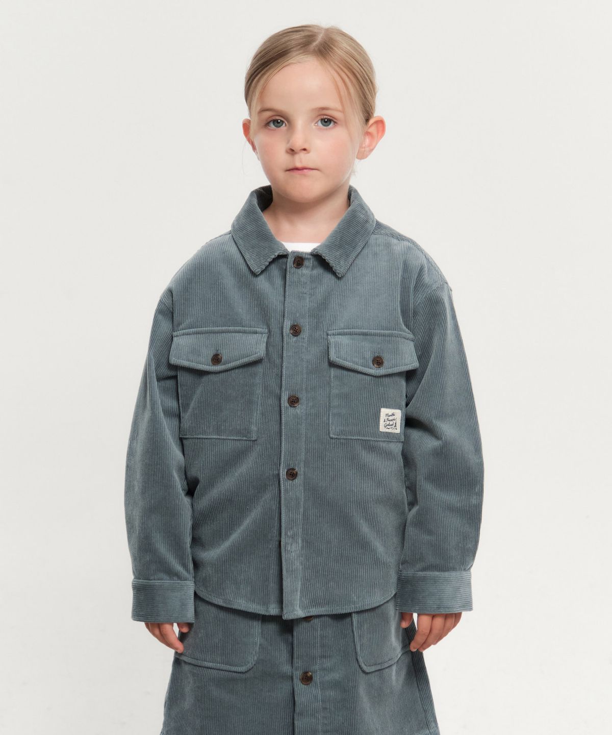 마리떼 키즈(MARITHÉ KIDS) KIDS EIFFEL LABEL CORDUROY SHIRKET dark blue
