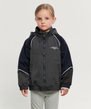 KIDS COLOR-BLOCK WINDBREAKER charcoal
