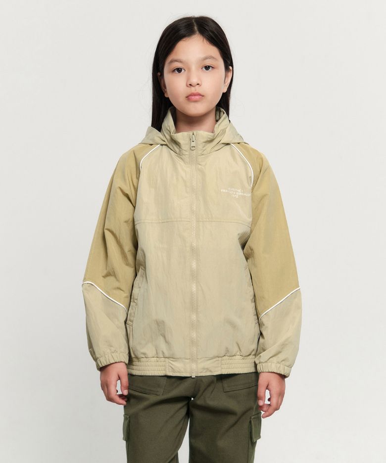 KIDS COLOR-BLOCK WINDBREAKER beige