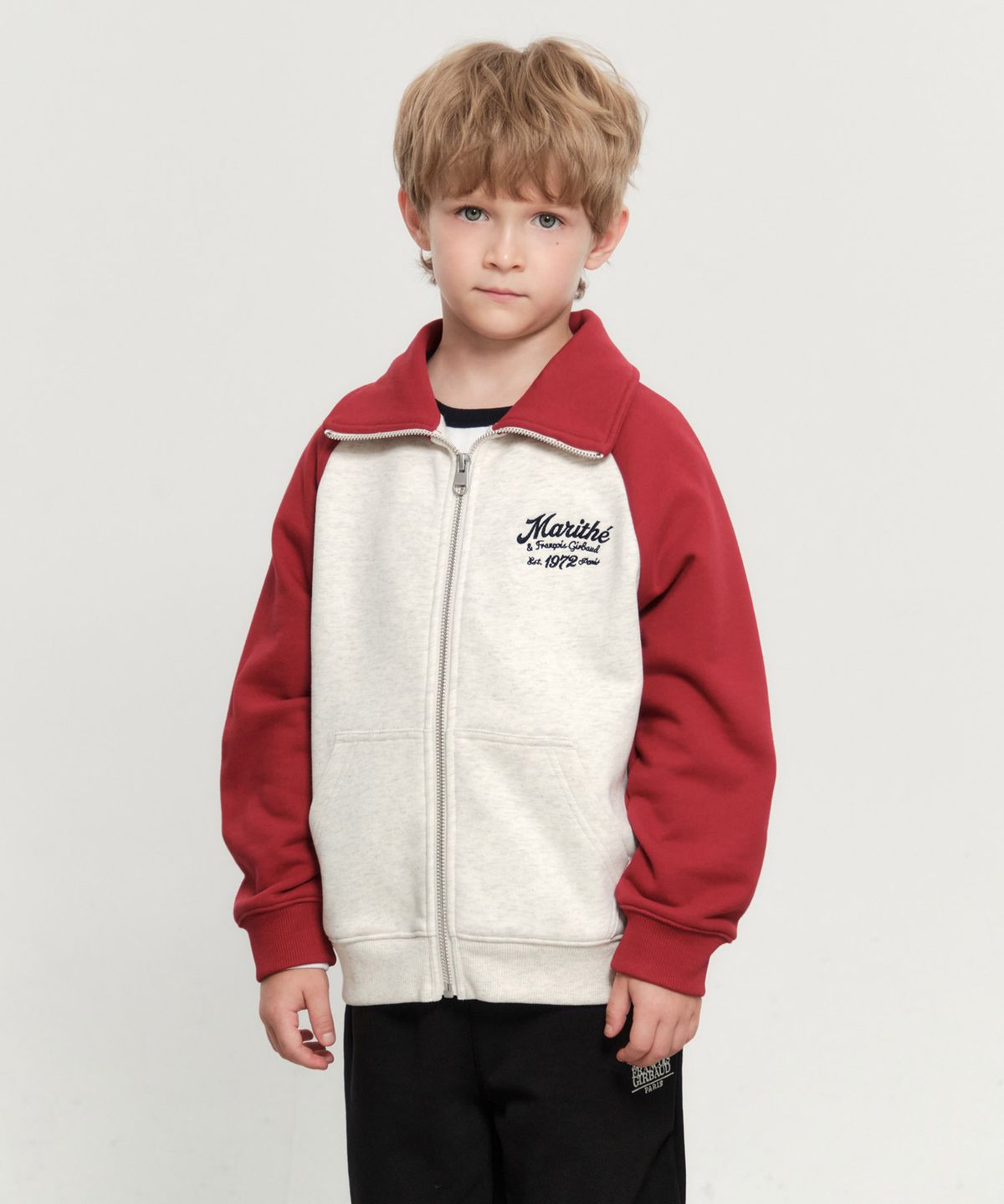마리떼 키즈(MARITHÉ KIDS) KIDS CONTRAST COLOR SWEAT ZIPUP red