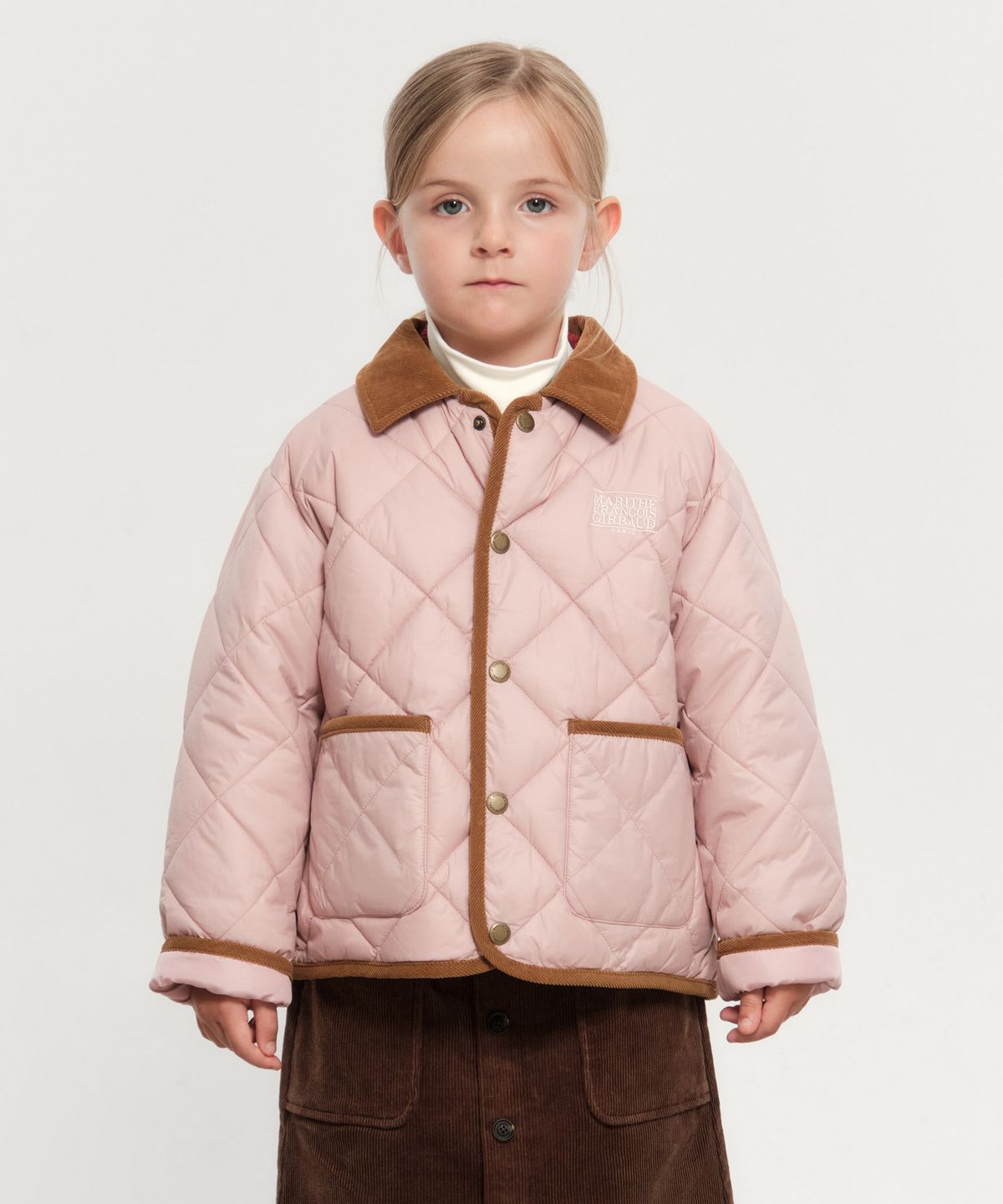 마리떼 키즈(MARITHÉ KIDS) KIDS CLASSIC LOGO QUILTING JACKET pink