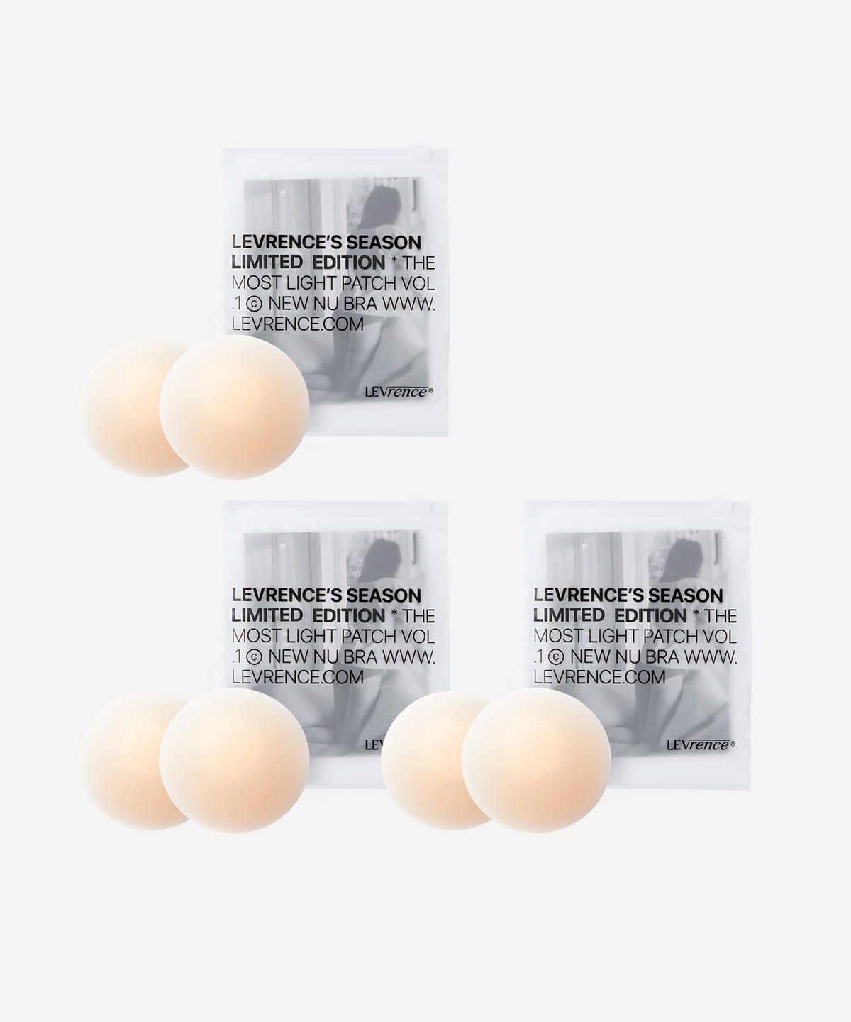 레브렌스(LEVRENCE) [3Pack] 가려움 제로, 다회 사용 반영구 순수 실리콘 니플패치