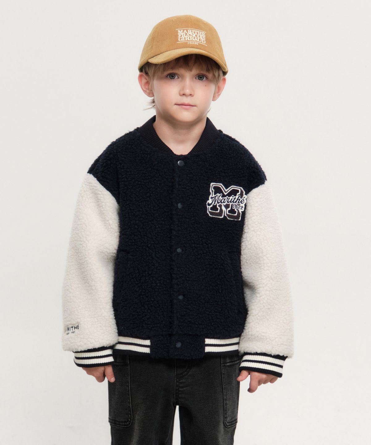 마리떼 키즈(MARITHÉ KIDS) KIDS UNI FLEECE VARSITY JACKET ivory