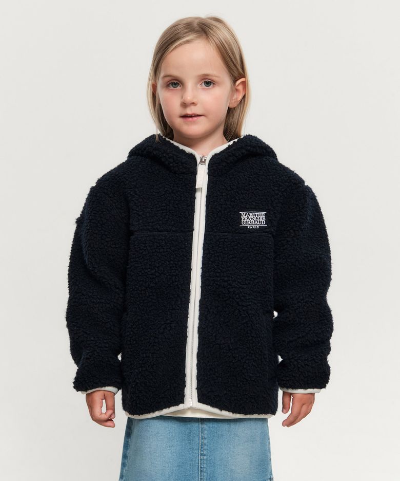 KIDS CLASSIC LOGO FLEECE HOODIE ZIPUP navy