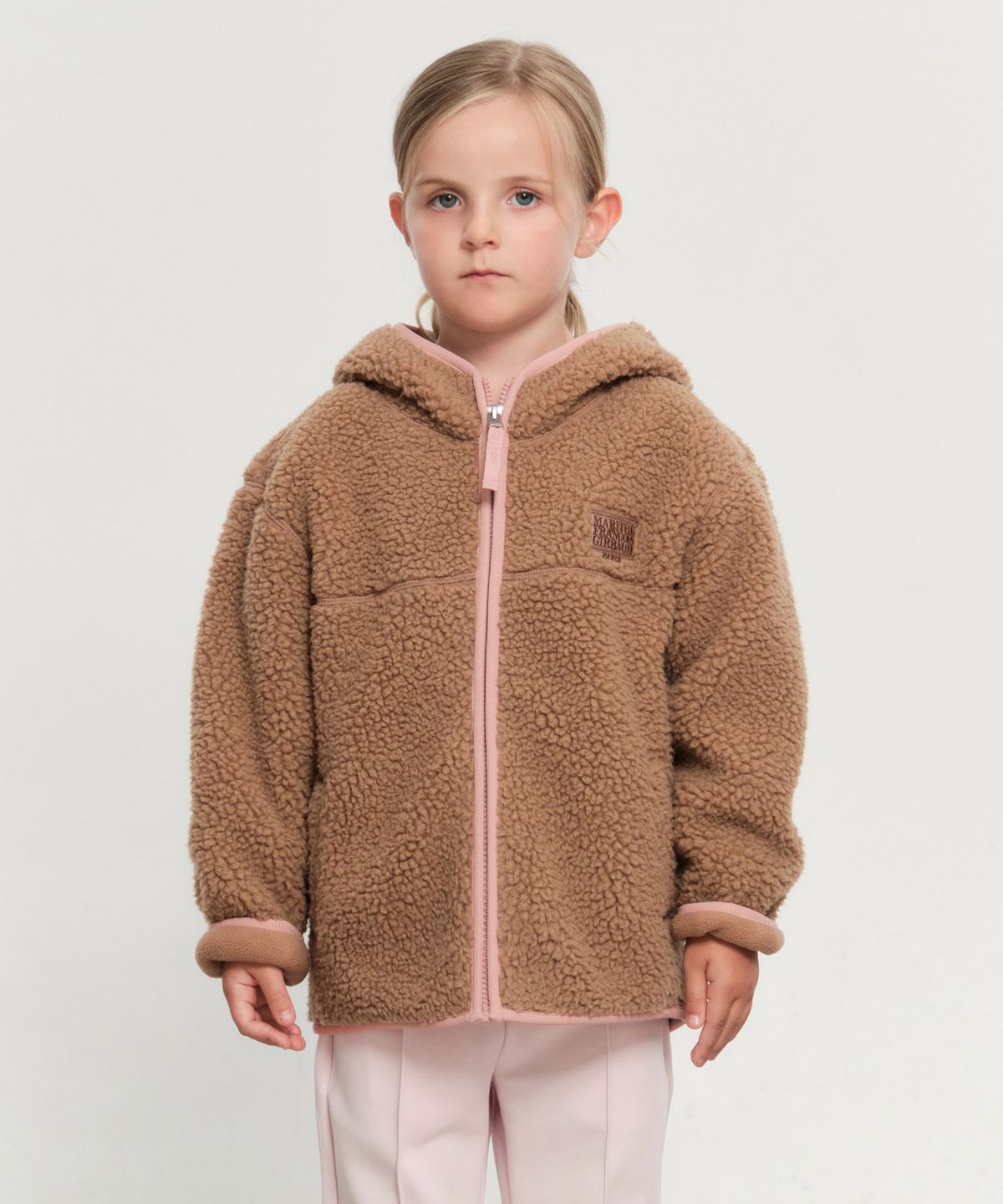 마리떼 키즈(MARITHÉ KIDS) KIDS CLASSIC LOGO FLEECE HOODIE ZIPUP camel