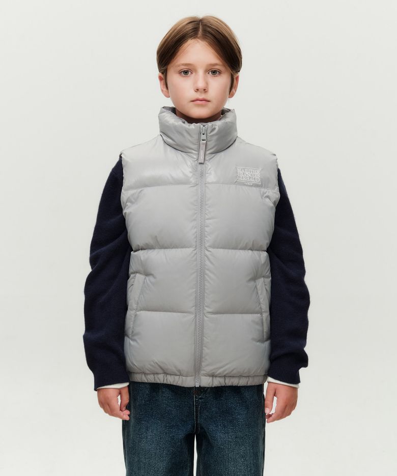 KIDS BASIC DOWN VEST gray