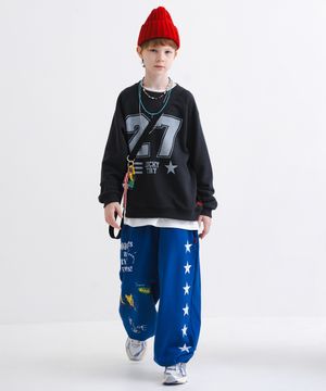 스타 캣 오버핏 팬츠 [블루]