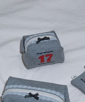 그래픽 사각 파우치 그레이 S