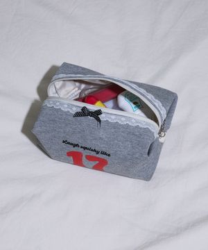 그래픽 사각 파우치 그레이 L