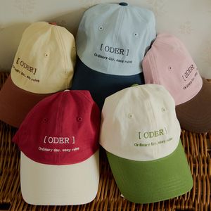 레터링 배색자수 볼캡-5color