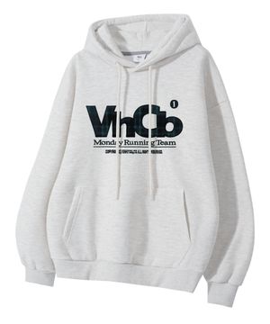 MRT 체크 아플리케 후드티_화이트메란지