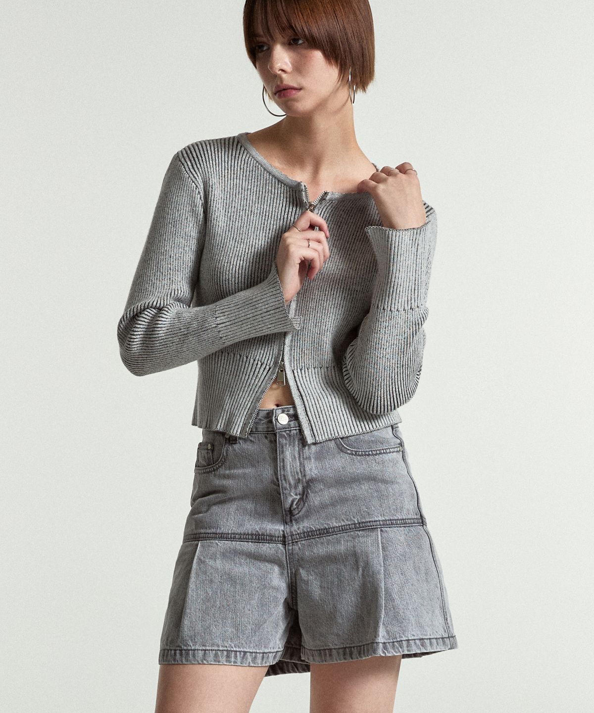 페이헤이(FEIHEI) ADORABLE DENIM SKORT GREY