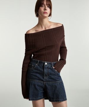 ADORABLE DENIM SKORT D/BLUE