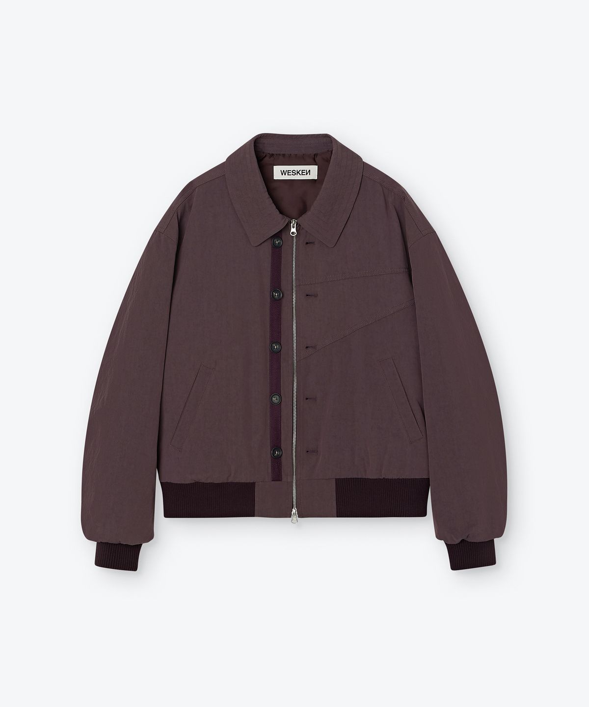 웨스켄(WESKEN) WASHED COTTON PANELLED JACKET (ASH PURPLE)