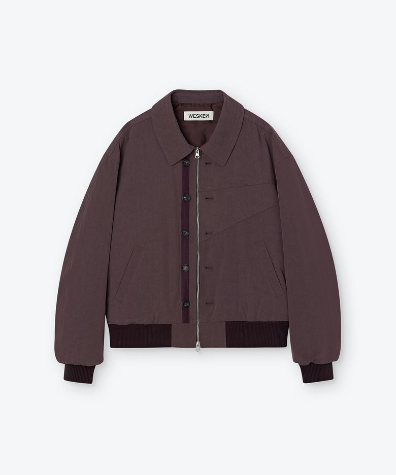WASHED COTTON PANELLED JACKET (ASH PURPLE)