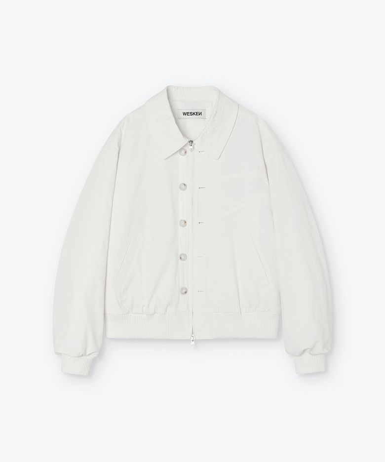 WASHED COTTON PANELLED JACKET (OFF WHITE)