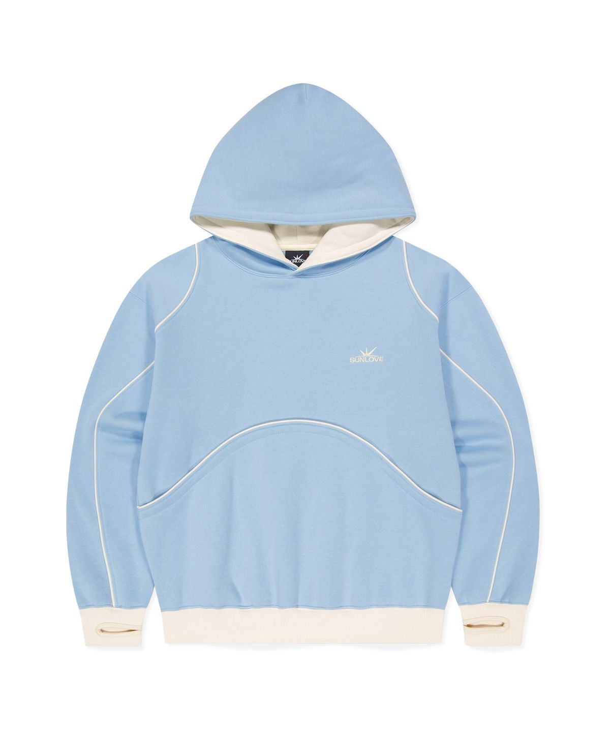 썬러브투어(SUNLOVETOUR) Crescent Brushed Hoodie Light Blue