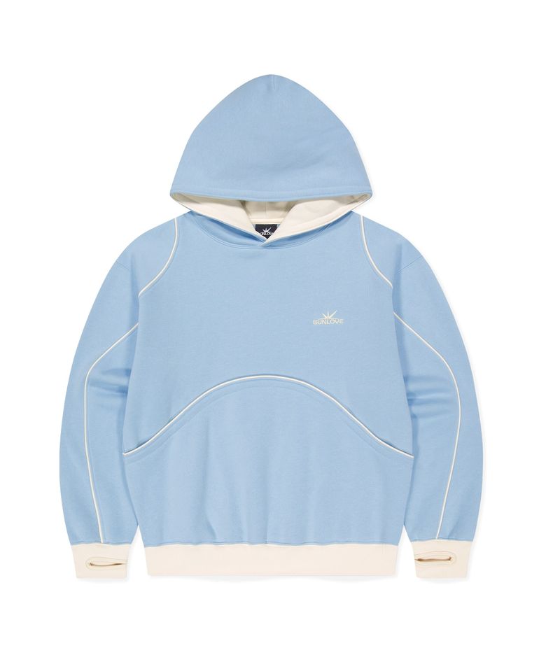 Crescent Brushed Hoodie Light Blue