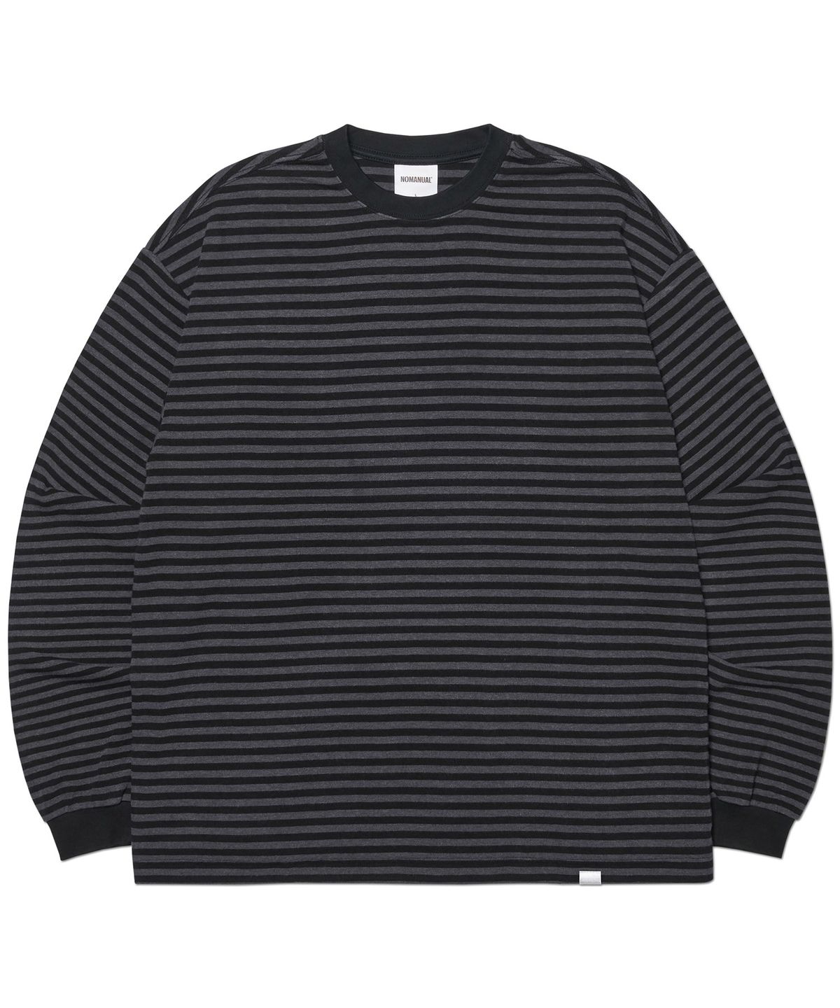 노매뉴얼(NOMANUAL) NM BORDER LONG SLEEVE TEE - BLACK