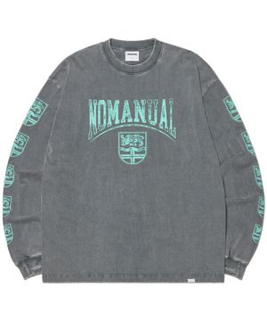 EMBLEM LONG SLEEVE TEE - WASHED GRAY