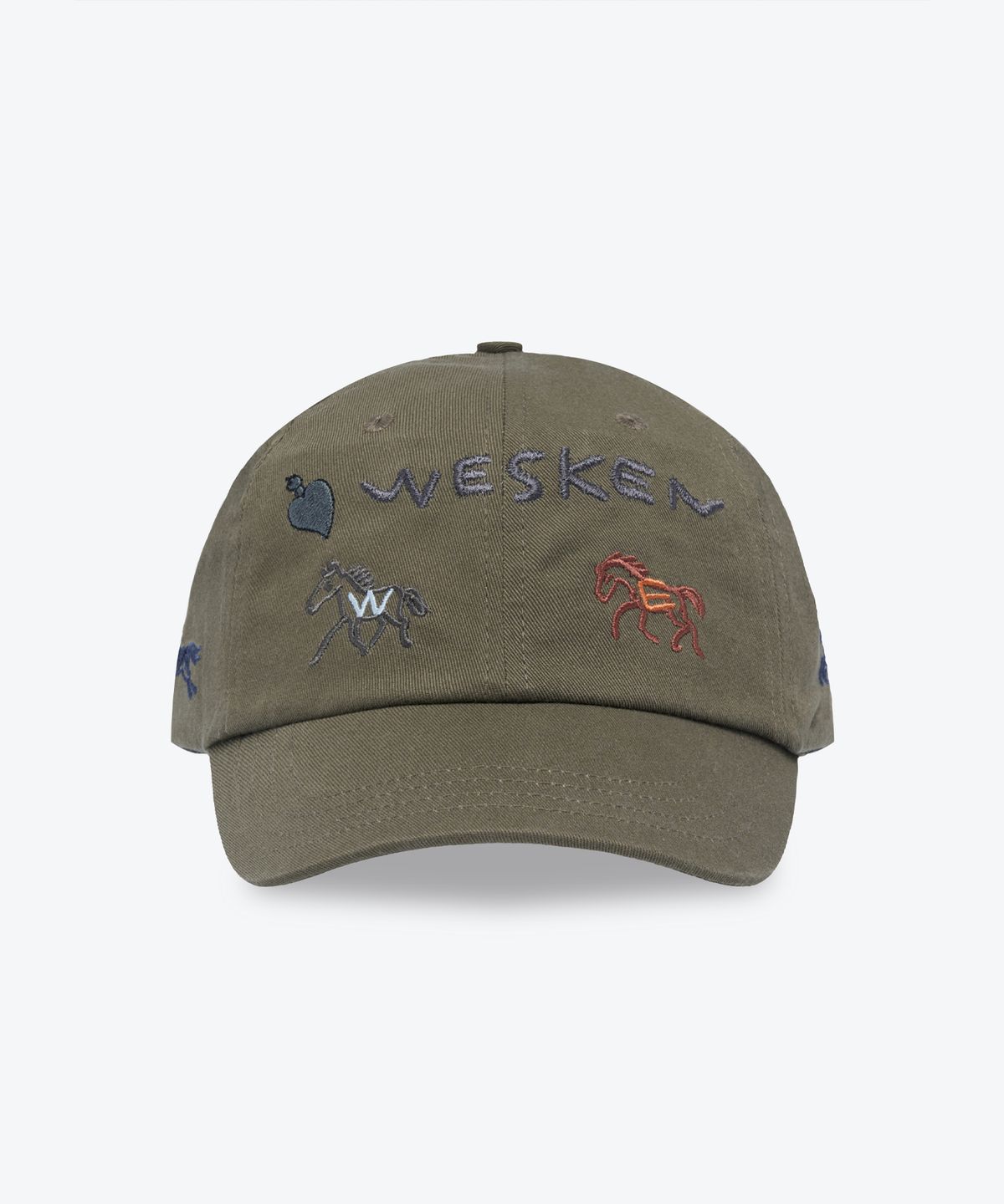 웨스켄(WESKEN) MERRY GO AROUND WASHED BALL CAP (OLIVE)