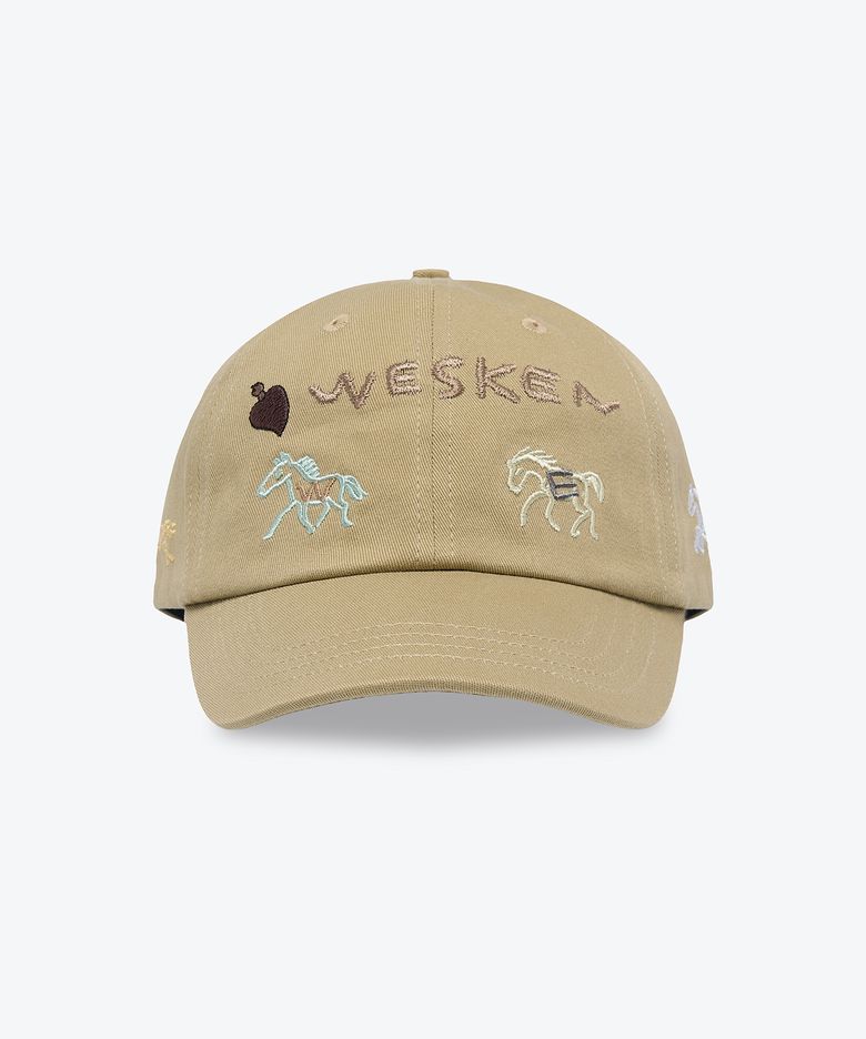 MERRY GO AROUND WASHED BALL CAP (BEIGE)