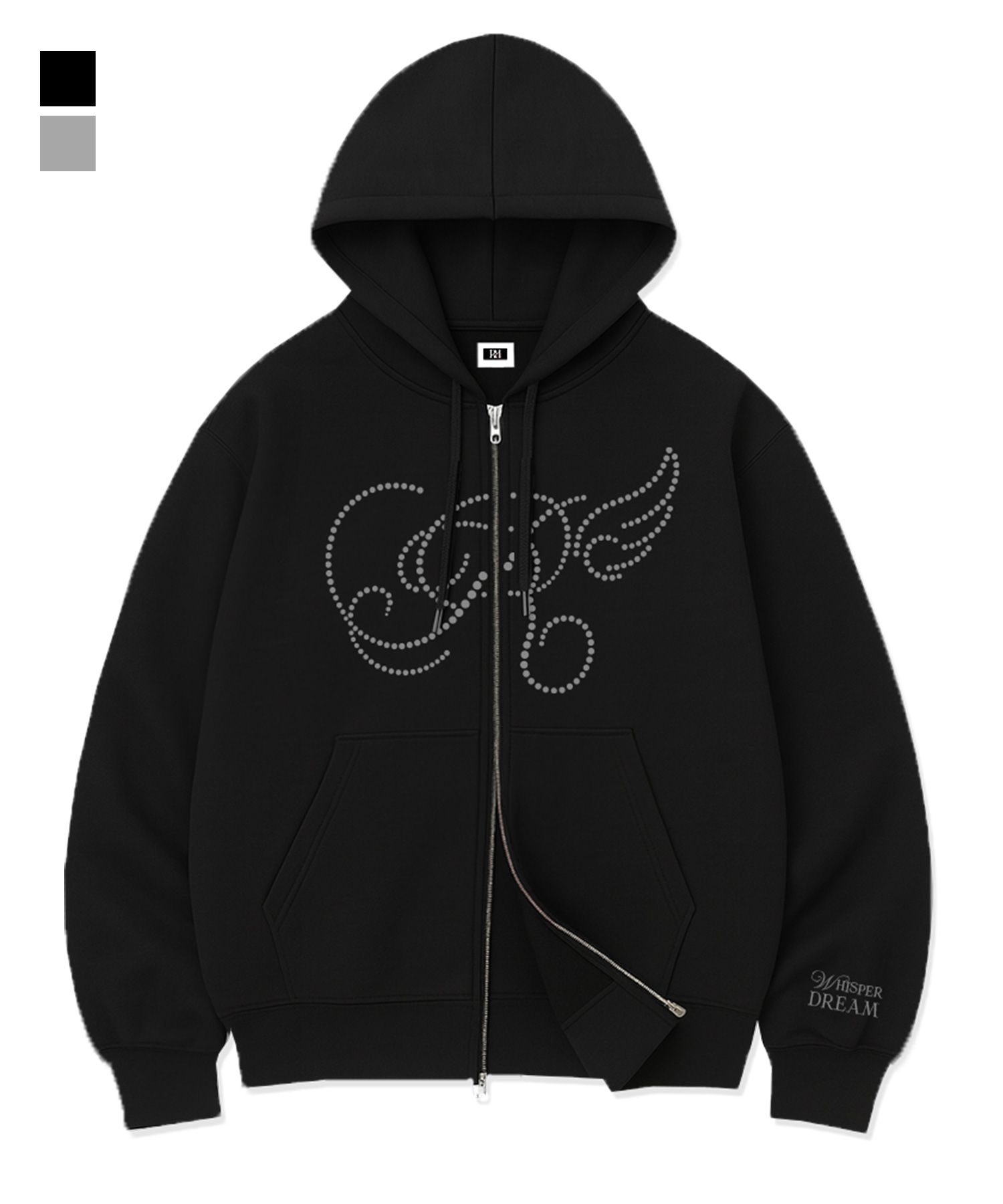 MUSINSA公式 | RANDOMOFF R DOT WING OVER FIT 2-WAY ZIP-UP (2color)