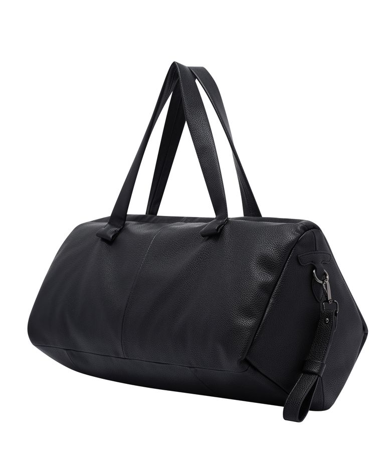 Maverick glove strap leather boston bag black