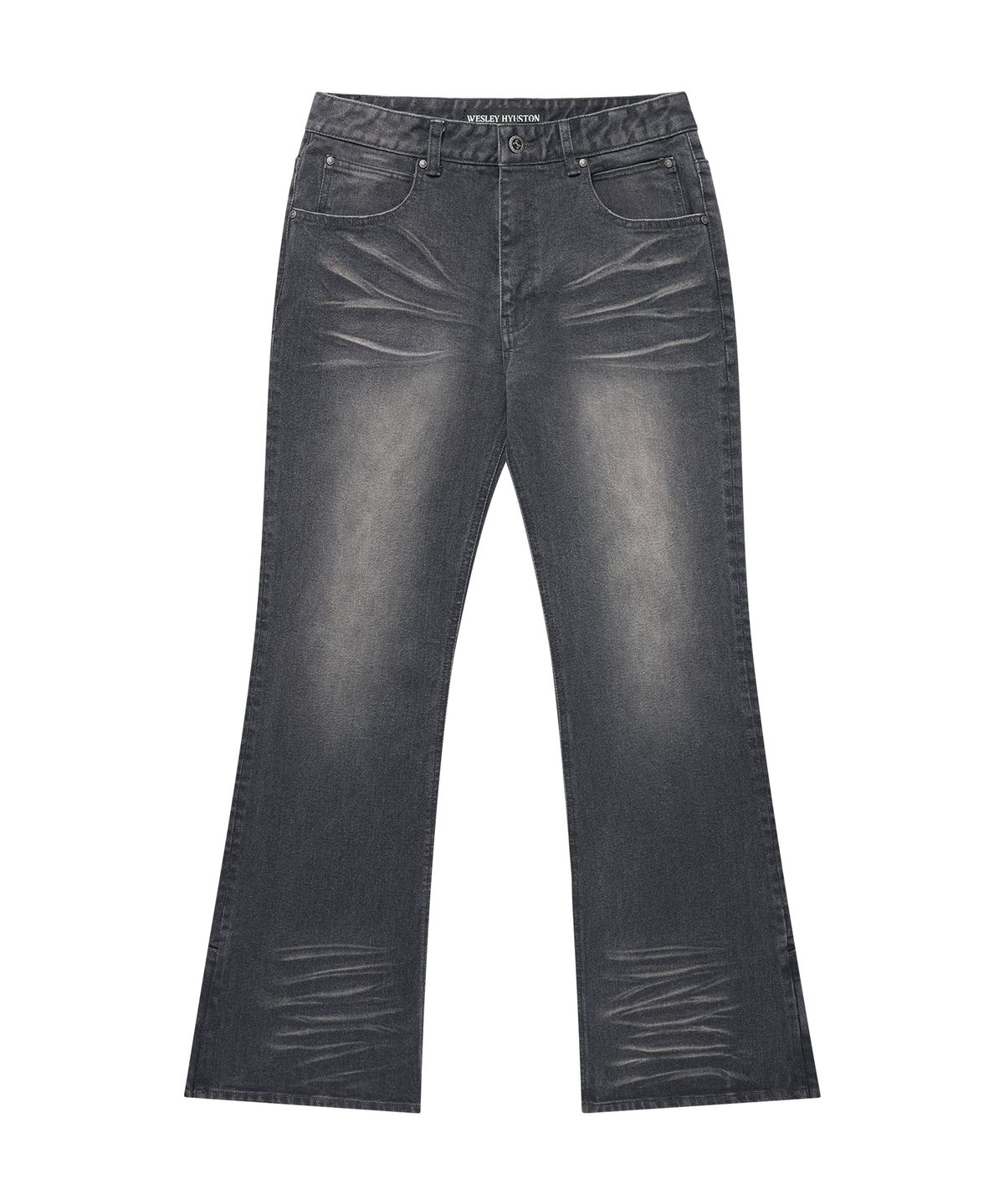 웨슬리 휴스턴(WESLEYHYUSTON) Rowel embroidery boots cut denim pants dark grey